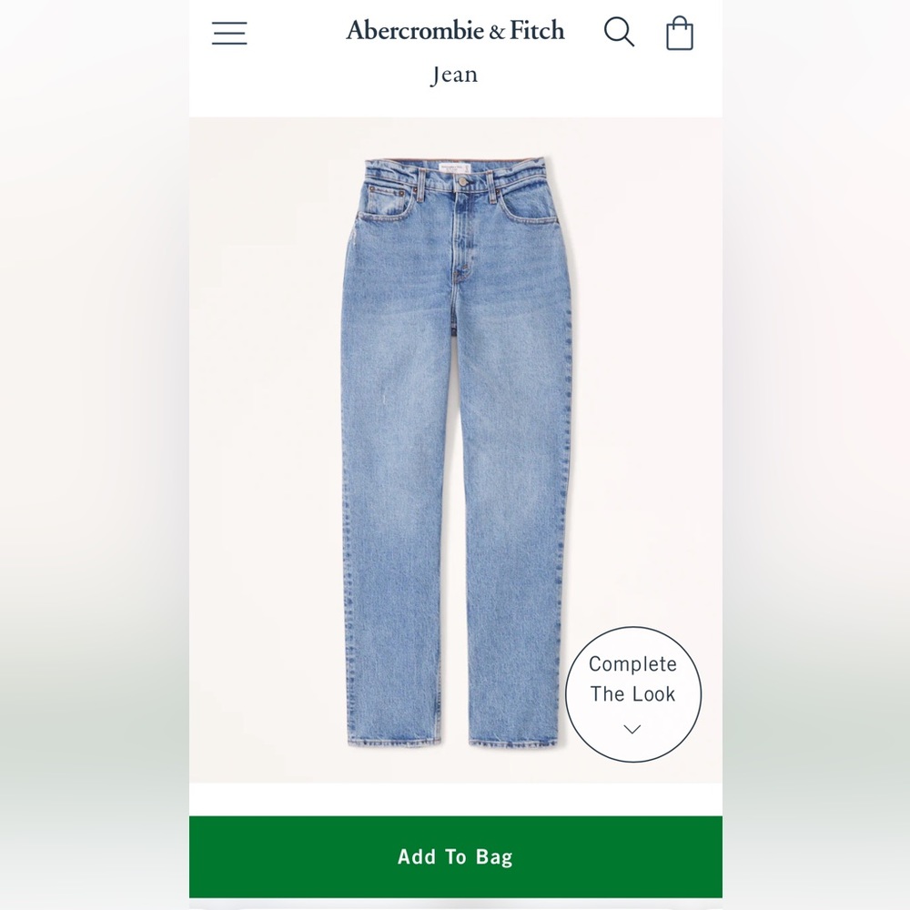 Abercrombie Curve Love High Rise 90’s Straight Jean